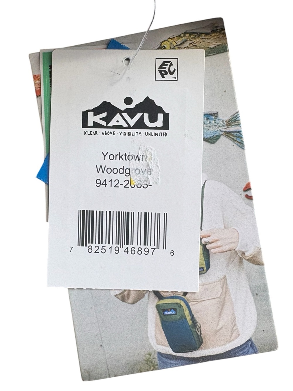 KAVU Yorktown Crossbody Nylon Sling Bag NWT in Green/Blue -- NWT - Picture 5 of 7